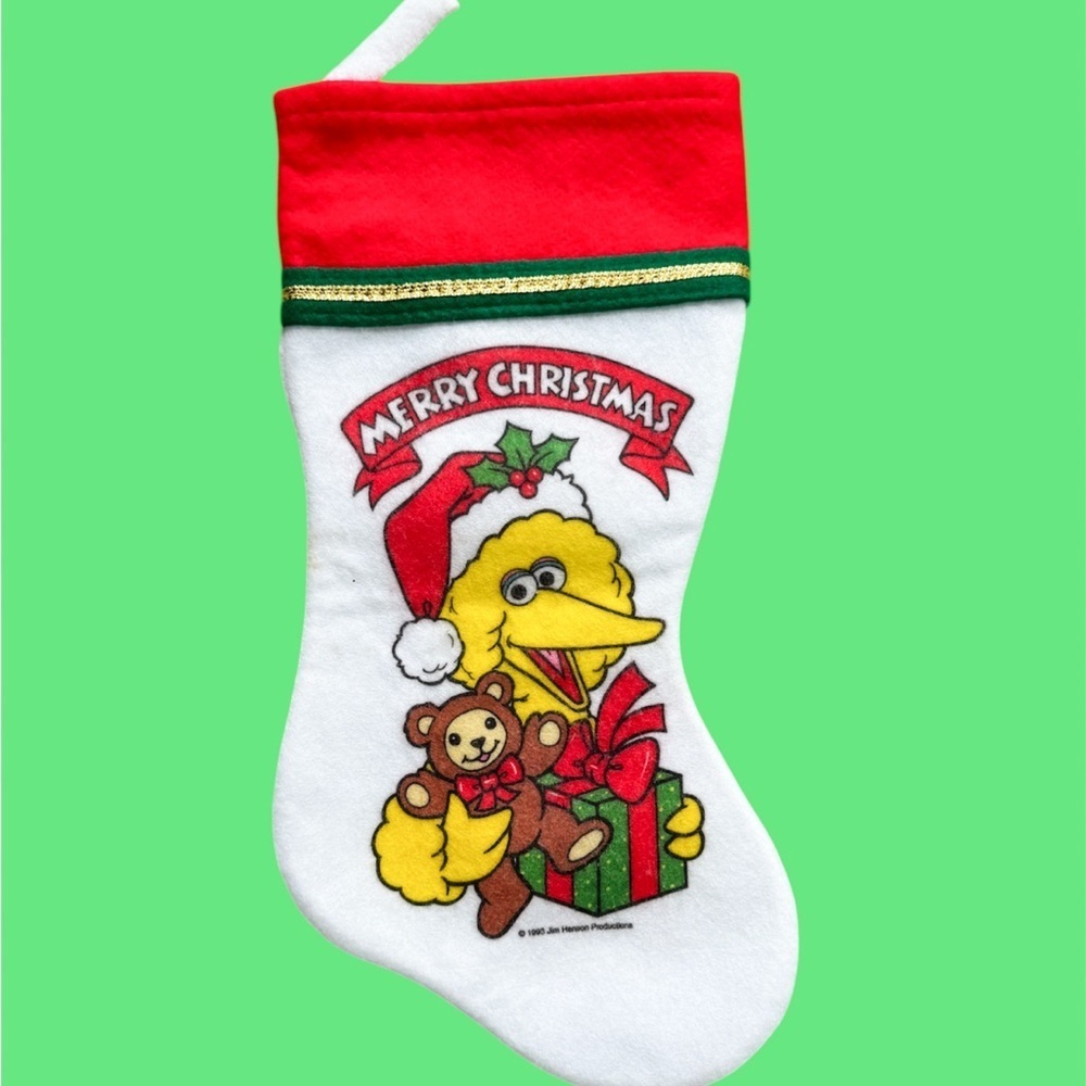 Sesame Street Big Bird Ernie Bert Vtg 1993 Felt Christmas Stockings Set - Picture 2 of 12